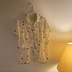 short sleeve cute buttoned blouse